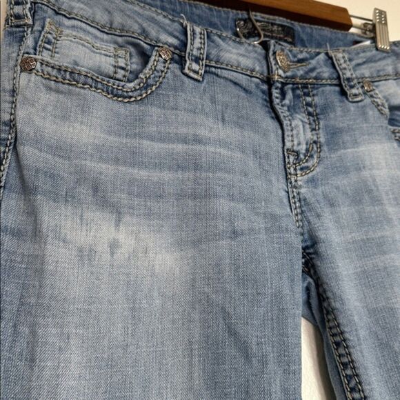 Silver Jeans Super Stretch Aiko Bootcut Low Rise Womens 32/33 Cotton Cowgirl - Picture 6 of 16